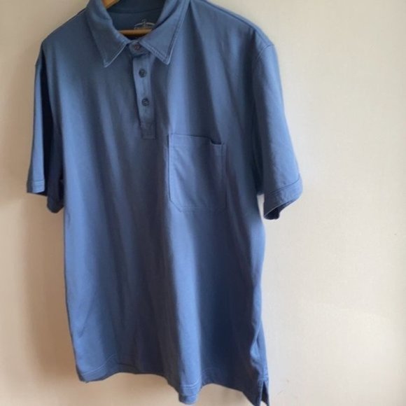 Champions Tour Men Blue Solid Button Short Sleeve Golf Polo Shirt Size Large - Picture 4 of 12
